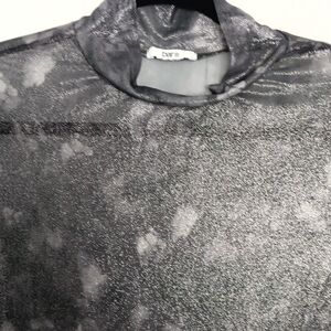 NWOT Bar III Sheer Black/silver Glitter Top